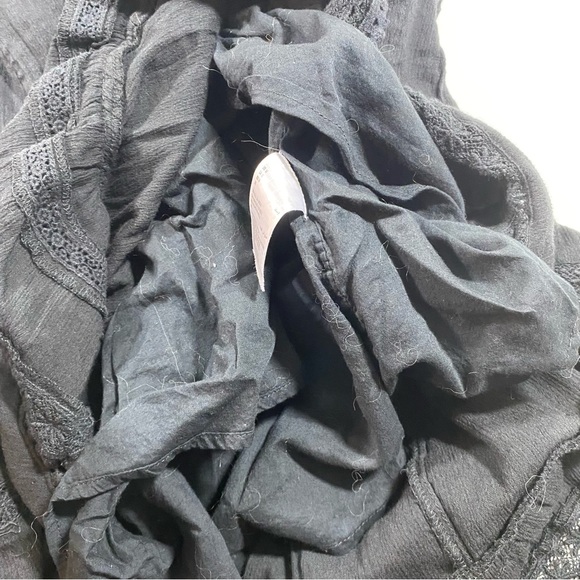 INC Dress Woman’s Medium High-Low Midi Peasant Ruffled Hem Off Shoulders Black - Picture 12 of 16